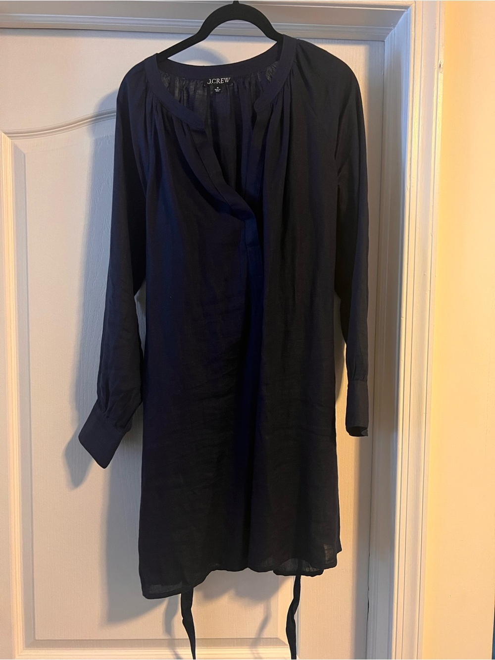 J. Crew Dark Navy Long-Sleeve Shift Dress